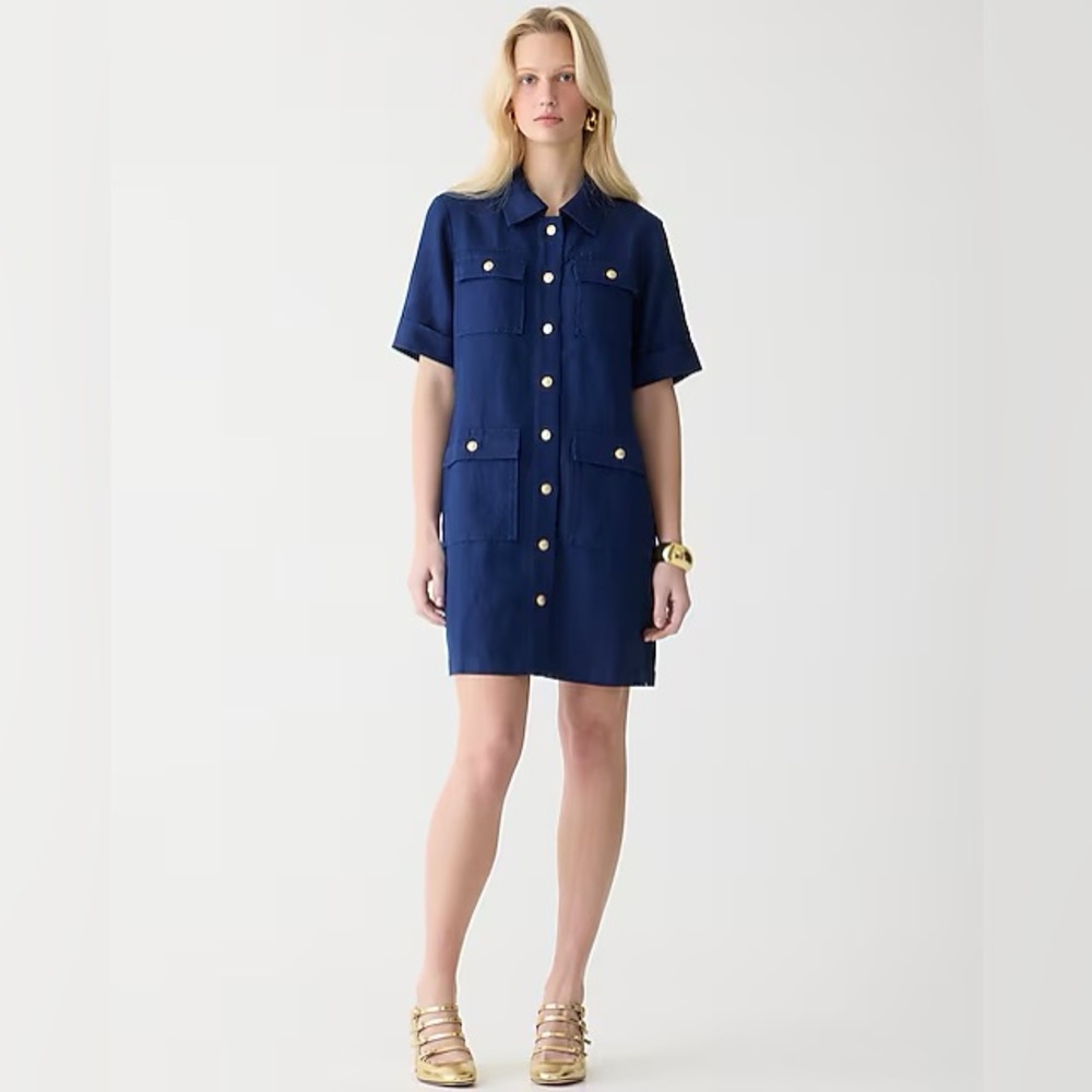 J.Crew Gamine shirtdress in linen BY826